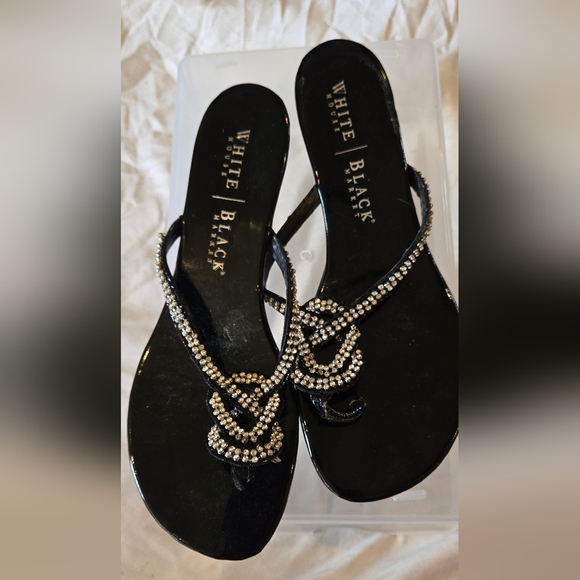 White House Black Market Shoes - White House Black Market Black Rhinestone Sandals